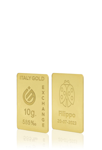 Lingote de Oro Lucky Ladybug 14 Kt de 10 g. - idea de regalo Amuleto de la suerte - IGE Gold